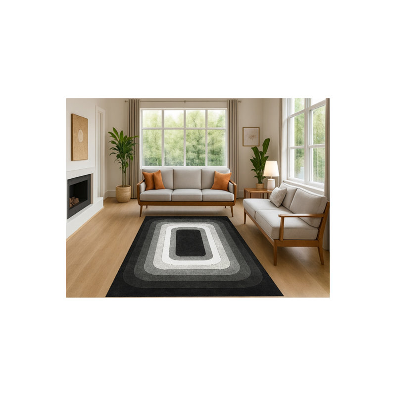 Tapis noir Mosso, 2 pi x 2 pi 11 po