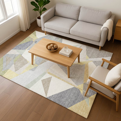 Premium Machine Washable Slesnick AMF1666 Geometric Rug