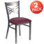Ensemble de 2 chaises de restaurant en métal avec revêtement en X-977723461