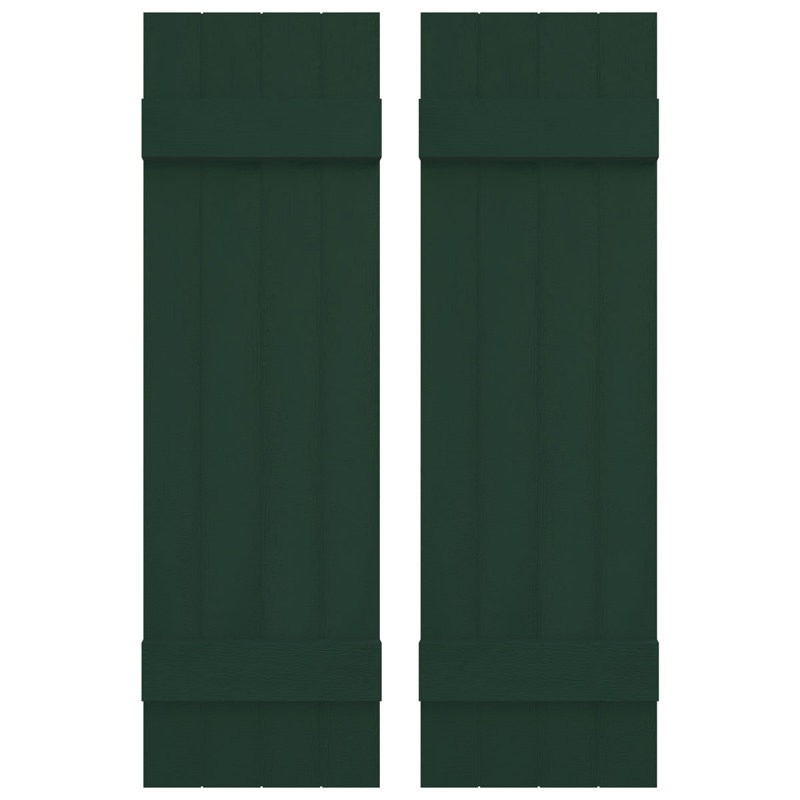 Builders Edge, volets sur mesure TailorMade jointés, volets Board-n-Batten, avec volets à volets, Vert minuit, 45"