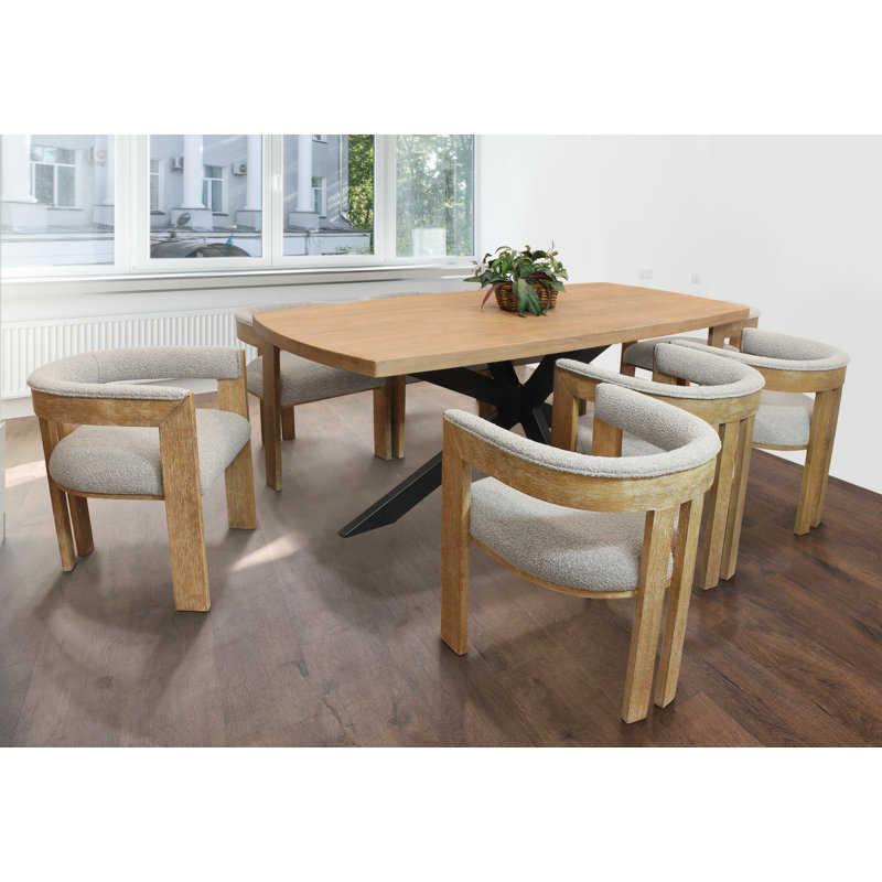 Logan Set With 82" Dining Table And Trish Silver Side Chairs, 9 Pieces: Table, 8 Chairs