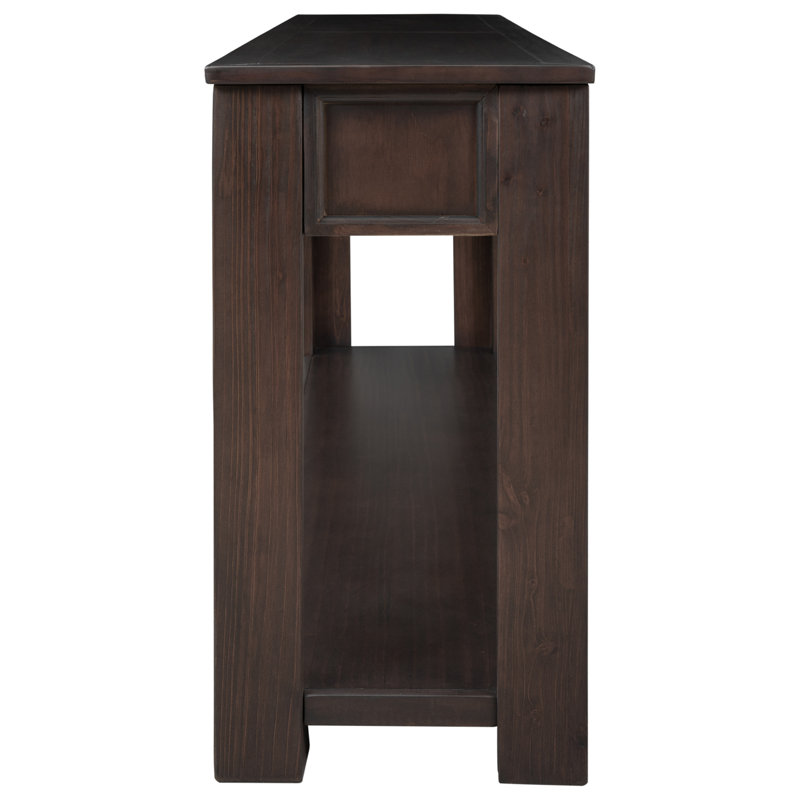 Console / canapé avec tiroirs de rangement et tablette inférieure pour le vestibule, Espresso