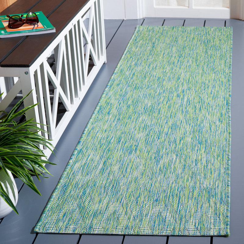 Tapis intérieur / extérieur vert Metcalfe, Tapis de couloir 2 pi 3 po x 8 pi