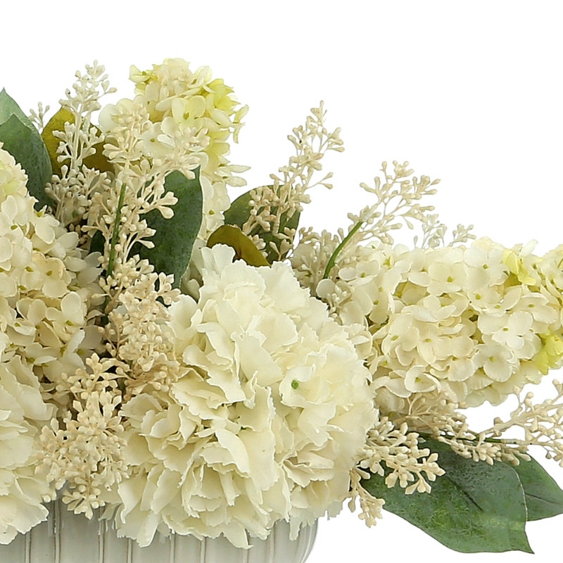 Hydrangea and Seeded Eucalyptus Centerpiece