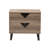 Bernadene Contemporary and Modern Brown and Black Nightstand, 21.41'' H X 23.49'' W X 15.58'' D