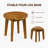 Round Acacia Wood Outdoor Side Table with Slatted Top-1706014461