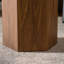 Table de bout hexagonale en grain de bois noyer, entièrement assemblée pour les petits appartements, table basse moderne de 15,5 po, 13,78 po et 18,9 po avec grain, prête à