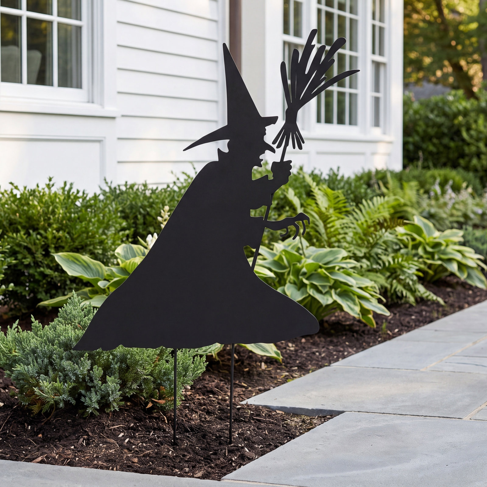 Metal Halloween Witch Silhouette Yard Stake