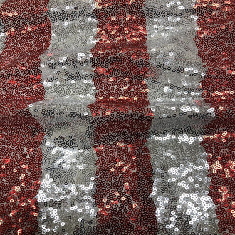 Tissu Fiesta, Rouge / argenté
