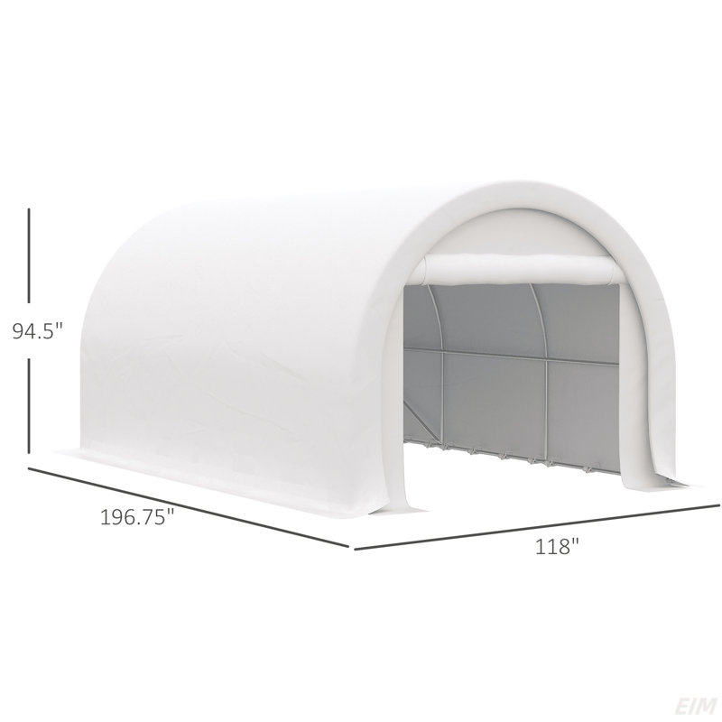 10' x 16' Carport, Heavy Duty Portable Garage Storage Tent with Large Zippered Door, Anti-UV PE Canopy Cover for Car, Truck, Boat, Motorcycle, Bike, Garden Tools, Easy Entry Car Tent(Canopy)