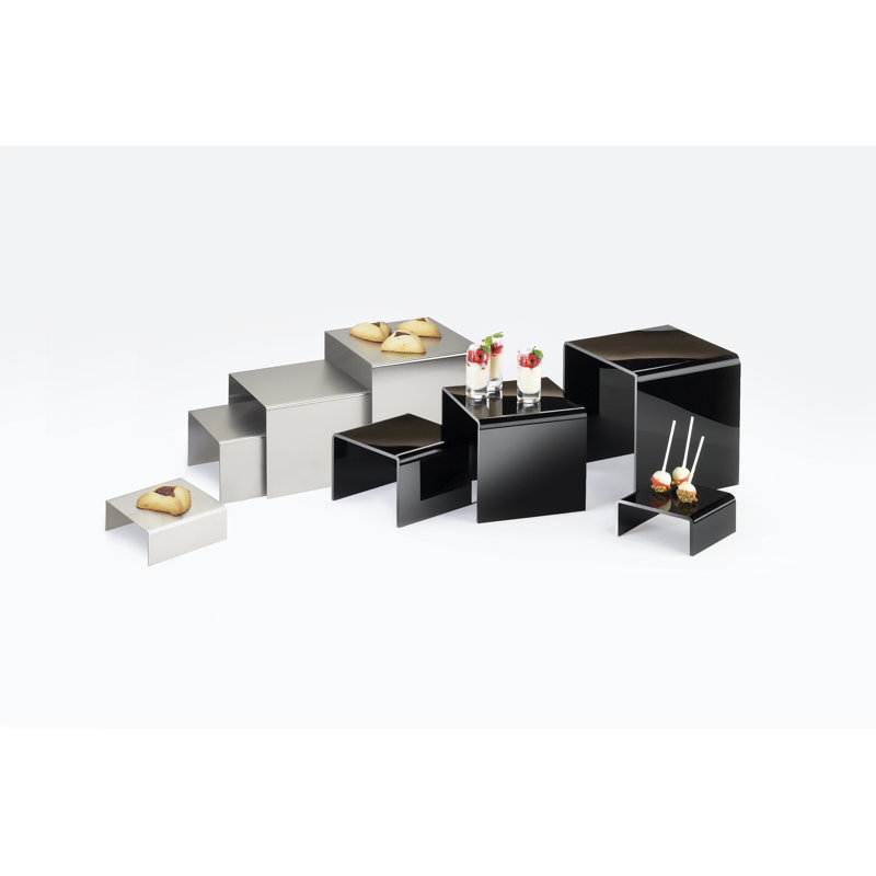 Acrylic Riser Set - 8" X 8" X 8", Black