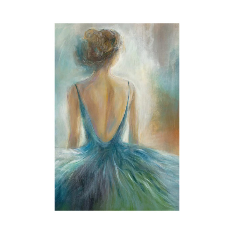 Lady In Blue by K. Nari - Wrapped Canvas Painting, 152.5 cm H x 101.5 cm W