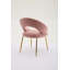 Ensemble de 1 chaise de salle à manger en tissu avec dossier incurvé et pieds en métal pour la cuisine ou la salle à manger-217921202