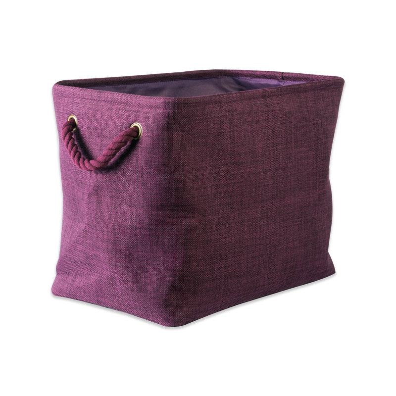 Bac en tissu panaché Aona, H 15 po x l 12 po x P 17,5 po crème, Noir
