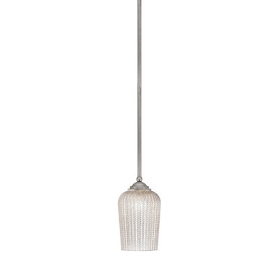 Mini-luminaire suspendu suspendu Zilo, fini granit foncé avec verre de 5 po