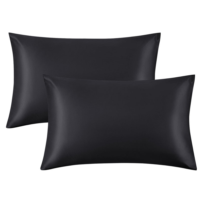 Andrius Satin Envelope Pillowcase, Black