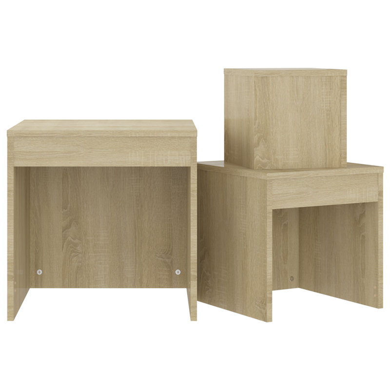 Gnesis Nesting Tables 3 pcs Engineered Wood, Sonoma Oak, Sonoma Oak