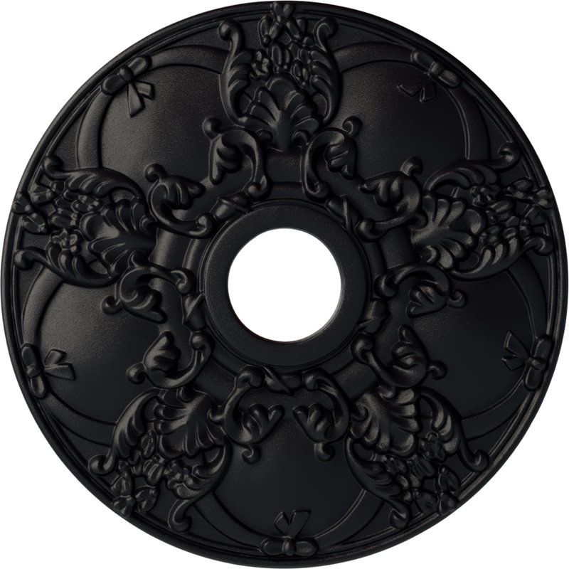 Médaillon de plafond Endurathane Nottingham, DO 18 po x P 3 1/2 po x P 1 1/2 po (convient aux auvents jusqu'à 4 5/8 po), fini étain peint à la main