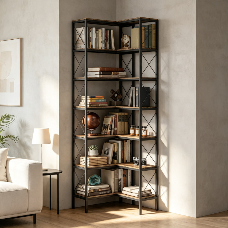 60 cm W Corner Bookcase, 200 cm H x 60 cm W x 60 cm D x