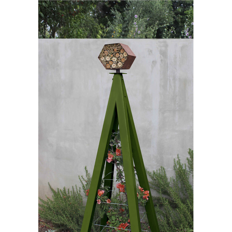 Otani Steel Obelisk Trellis, 53" H x 18" W x 18" D, Charcoal