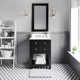 Cronin 24" Carrara White Marble Countertop Bath Vanity with Faucet and Mirror