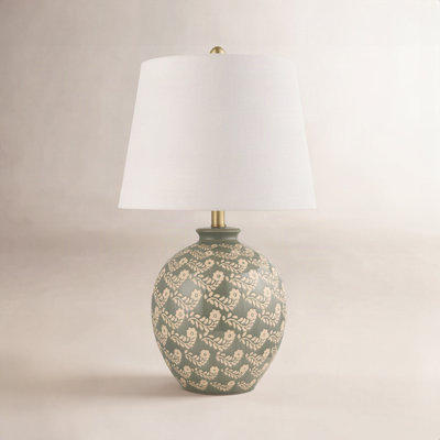 Burnell Ceramic Table Lamp with Linen Shade