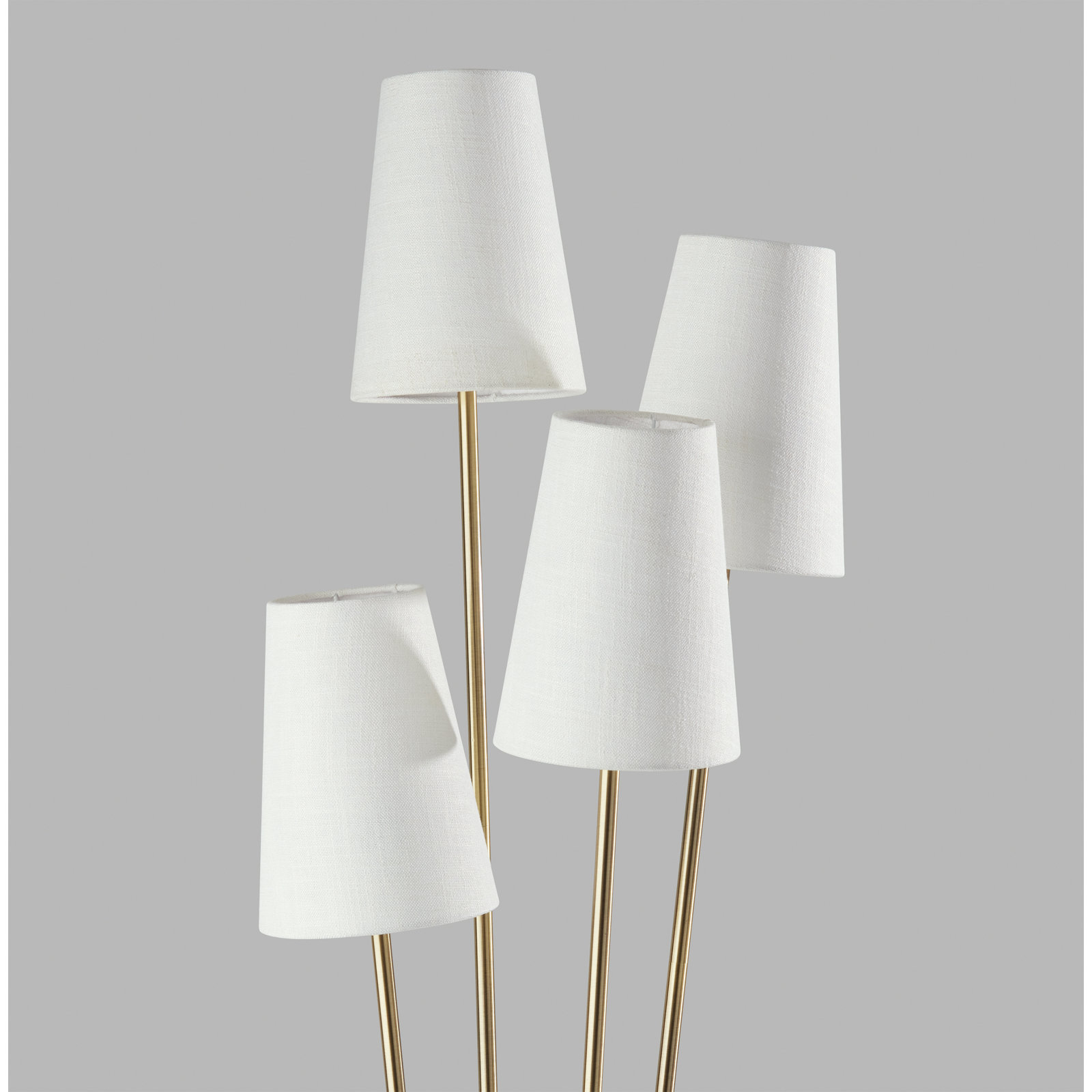 Pierre 68'' Floor Lamp, Antique Brass, Off White