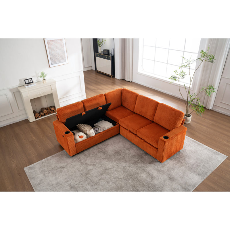 Sectional Sleeper Sofa With Pull Out Bed, Modular Corner Sofa With Storage, Sectional Couches For Living Room, Convertible Sofa Bed For Living Room, Bedroom And Apartment