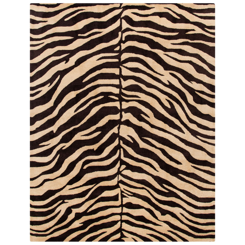 Tapis en laine touffeté à la main Eshleman Bergama, Rectangle 6 pi x 9 pi