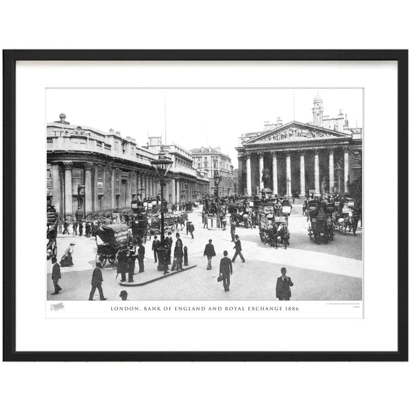 London, Bank Of England And Royal Exchange 1886 by Francis Frith - Single Picture Frame Print, 40cm H x 50cm W x 2.3cm D