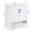 Meuble-lavabo simple de 30 po avec cadre en bois massif, lavabo en céramique intégré et 4 tiroirs de rangement