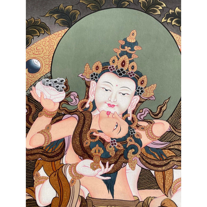 Vajrasattva Yabyum Thangka (Thangka sans brocart)