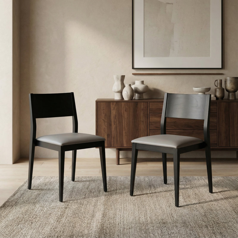 Chaise Estes, Gris clair, Chêne