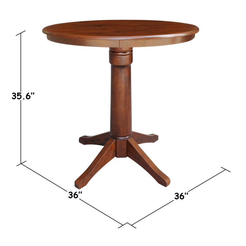 Gianluka Counter Height Solid Wood Dining Table, Espresso, 35.9" H x 36" L x 36" W