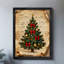 Arbre de Noël rétro noir, art mural, impressions de style rétro-506413130