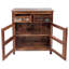 Antique Solid Wood 2 Drawer Glass Door Cabinet