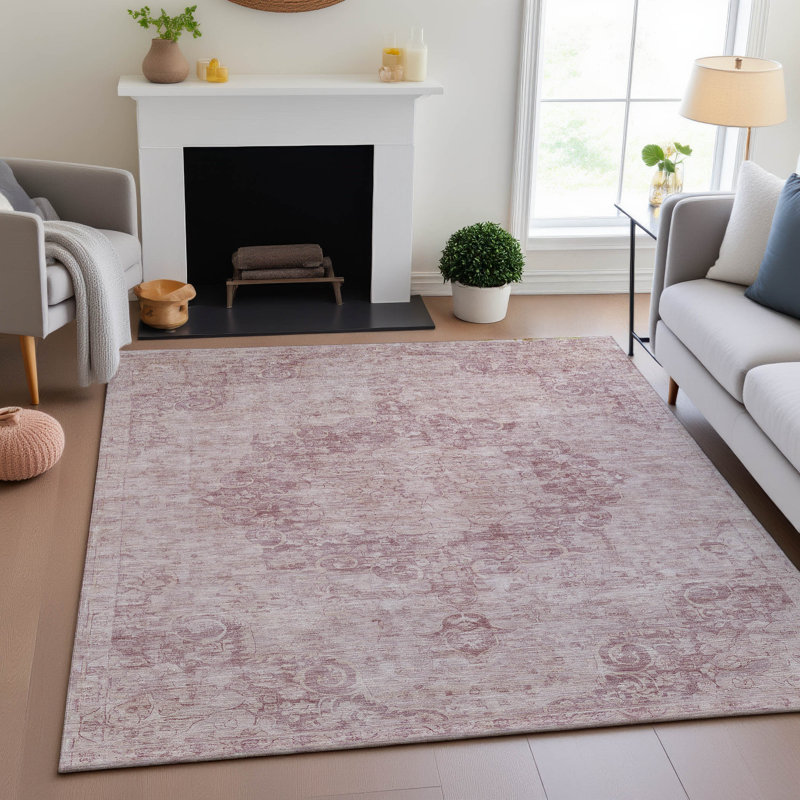 Premium Machine Washable Larock AMF1238 Global Rug, Rectangle 9' x 12'
