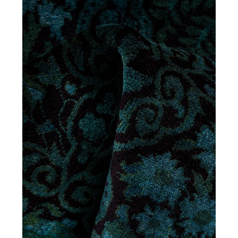 Overdyed One-of-a-Kind Runner 2'7" X 12'6" Hand Knotted Area Rug