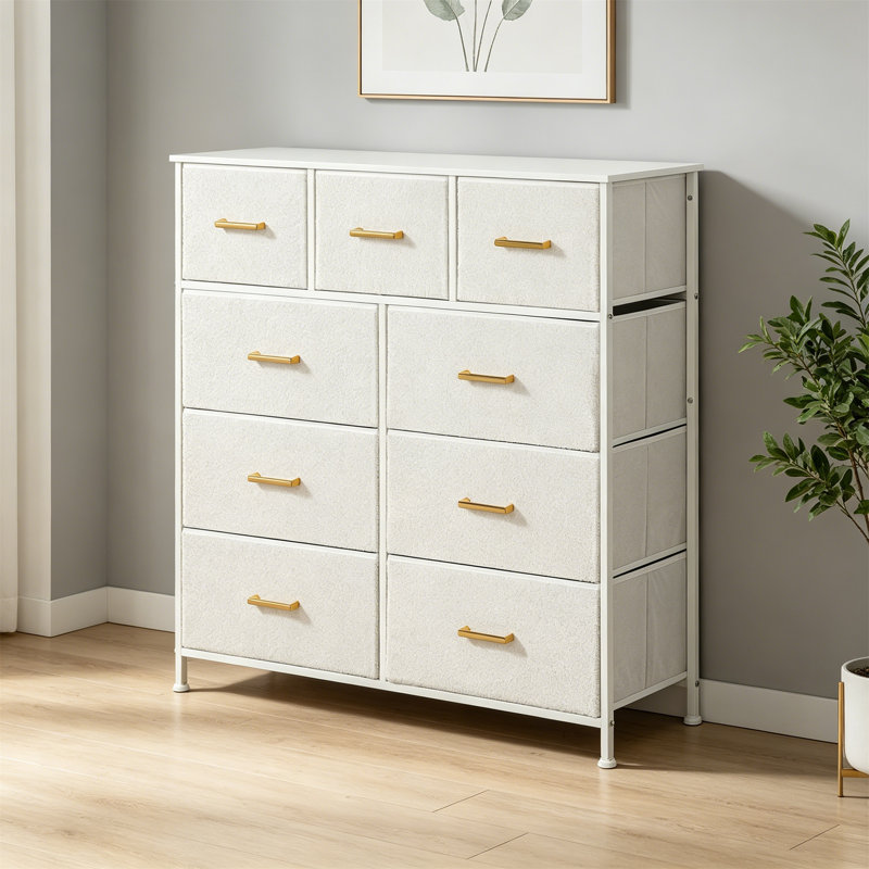 Chest of Drawers with 9 Fabric Drawers