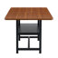 Table de salle à manger en panneau de fibres à densité moyenne texturée noyer avec plateforme de rangement, 71 x 35,4 po | Idée de cadeau-121083299