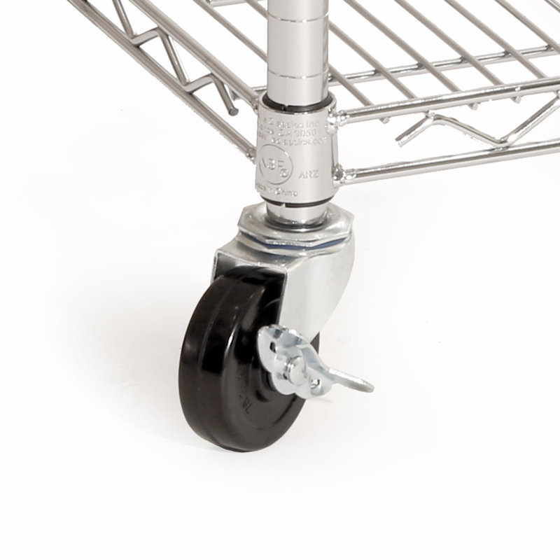 UltraDurable 5-Tier Silver Steel Shelving Unit with Wheels