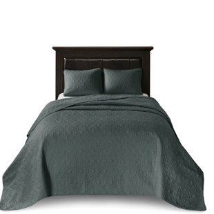 Navy King/ King Quilt And Shams - Pre-Washed Cotton For A Luminous Bedroom Bedding Fresh