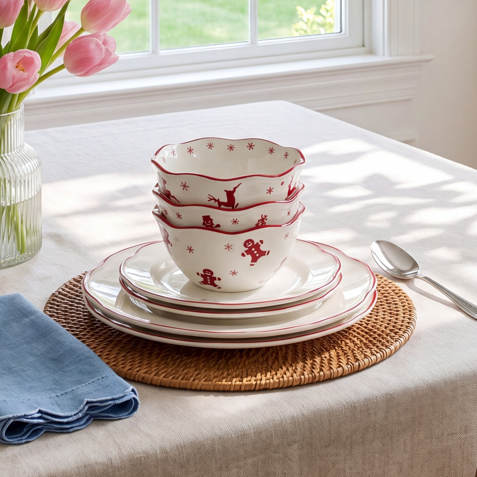 Winterfest 3-Piece Ceramic Nut Bowl Set