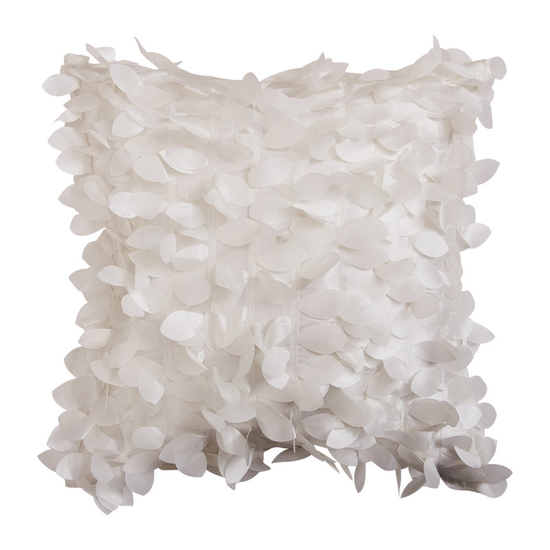 Jeté floral, Housse de coussin seulement - sans insert, Crème, 20 po x 20 po