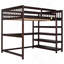 Lit mezzanine double avec tablettes de rangement et bureau sous le lit pour une solution de chambre à coucher peu encombrante-26789836