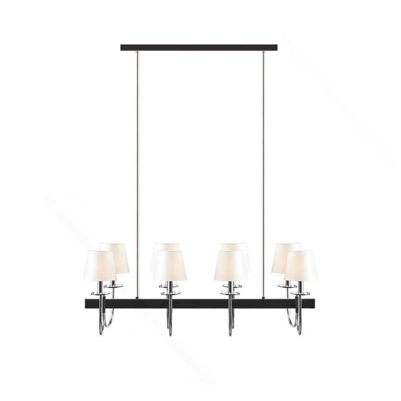 Lustre traditionnel 8 lumières avec abat-jour tambour
