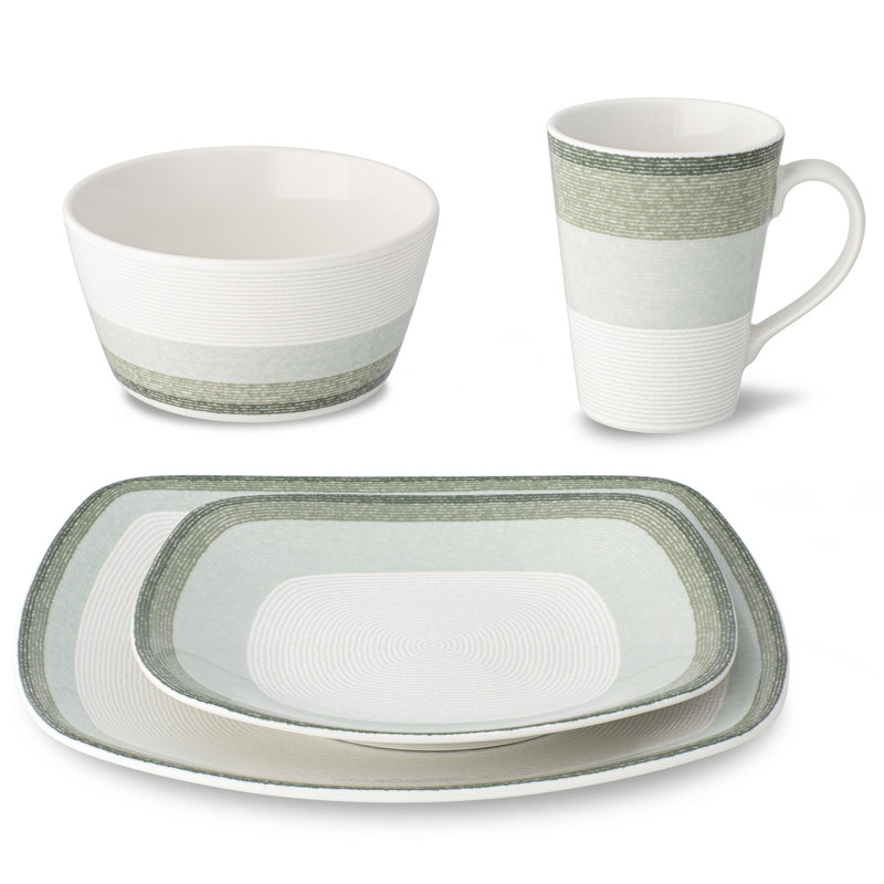Couvert individuel 4 pièces Noritake Colorscapes Layers, Sauge
