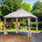 Outdoor Galvanized Steel Gazebo, 10x12 FT, Double Roof Canopy with Mosquito Net for Patio, Garden, Backyard Use