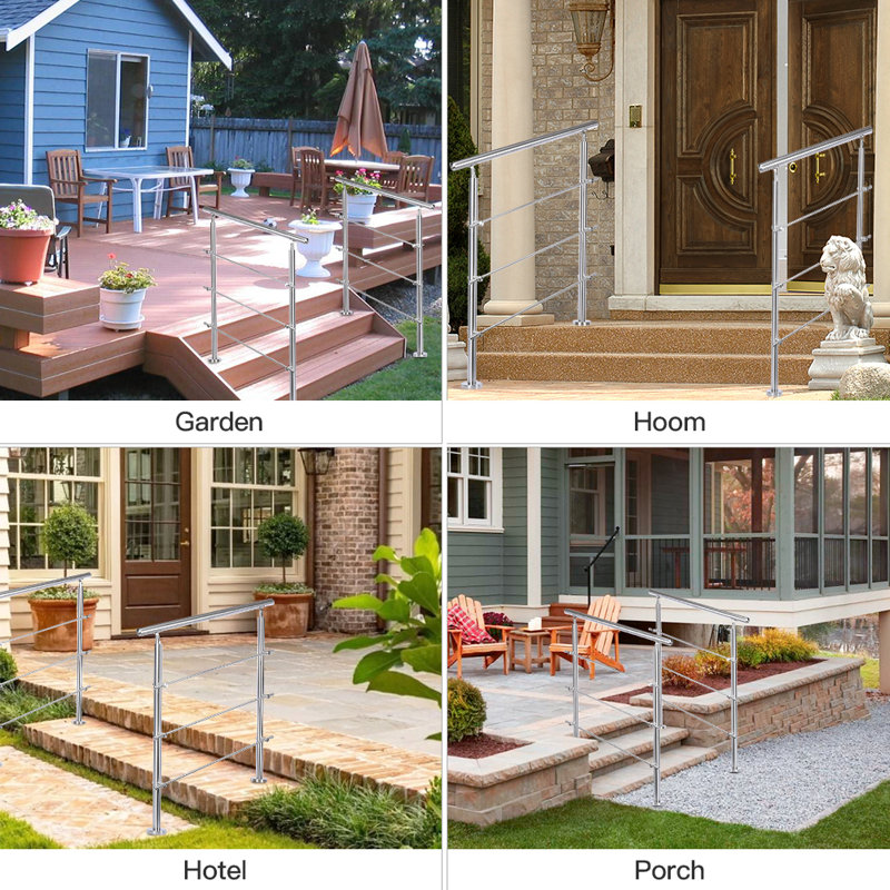 Metal Porch And Stair Railings, 110cm H x 80cm W x 4.24cm D