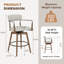 Tabouret de comptoir pivotant de style Mid-Century avec structure en bois massif-292991434
